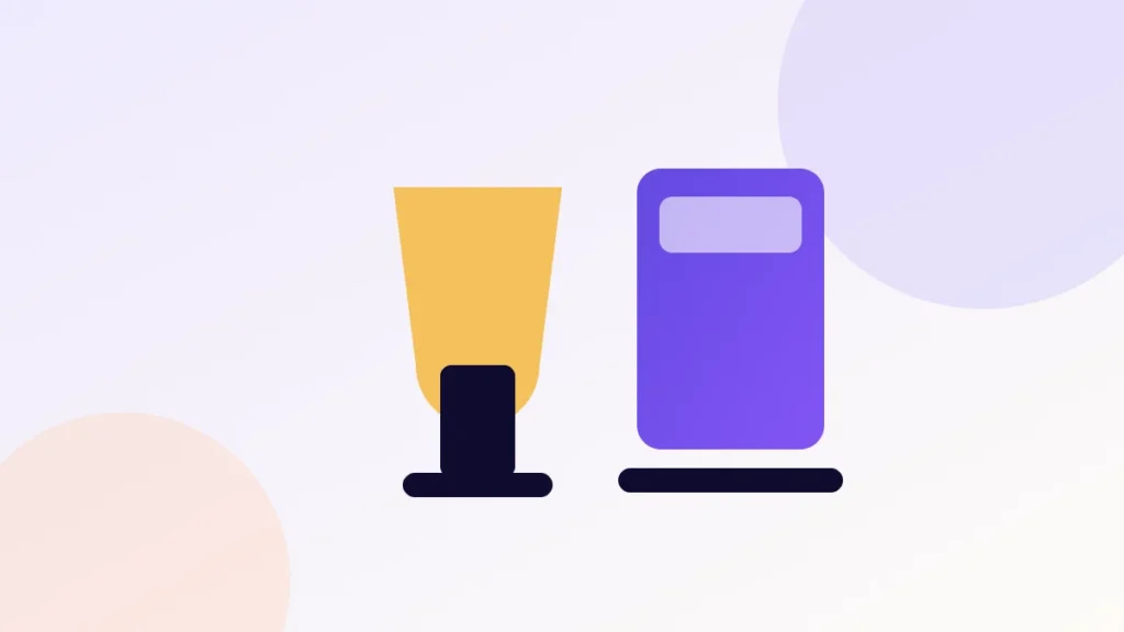 Illustration of a wine glass and a pint glass side by side