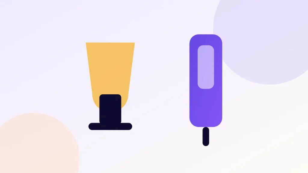 Illustration of a wine glass beside an injection pen