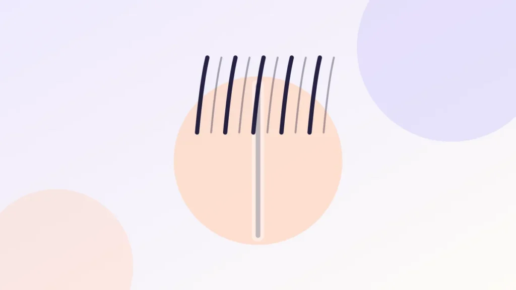 Illustration of a scalp parting widening across three stages