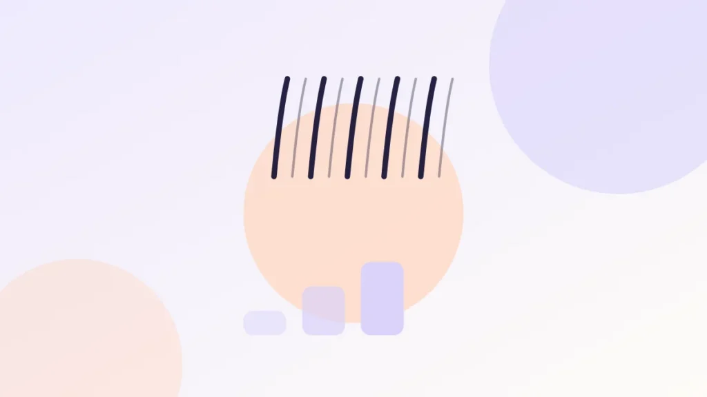 Illustration of a hair follicle miniaturising across successive growth cycles