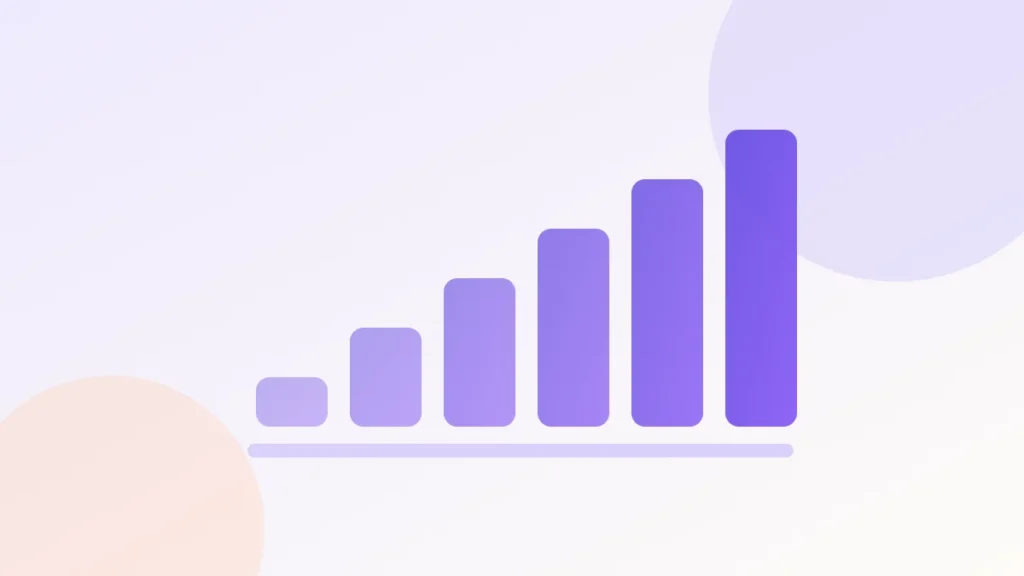 Illustration of six ascending bars representing stepped dose increases