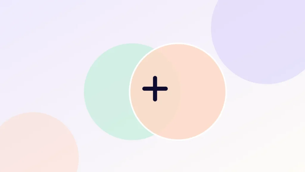 Illustration of two overlapping circles with a medical cross between them