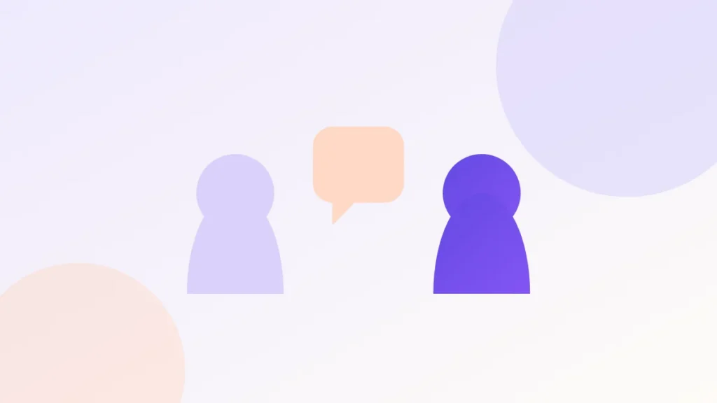 Illustration of two people in conversation about a shared difficulty