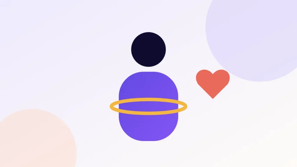 Illustration of a man with a tape measure around his waist beside a heart symbol