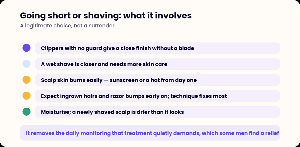 List of practical points about shaving your head